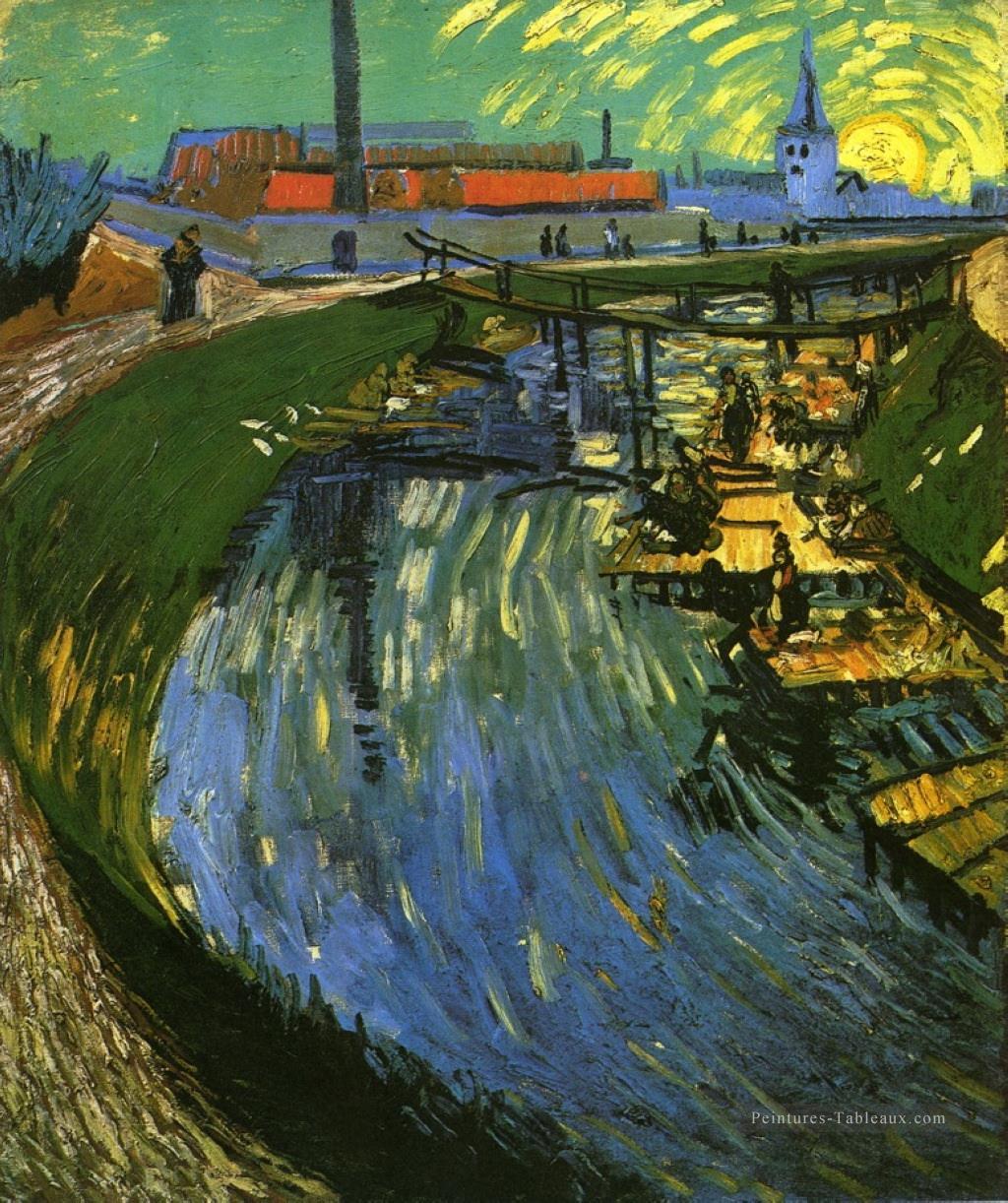 Le canal de la Roubine du Roi avec Washerwomen Vincent van Gogh Peintures à l'huile